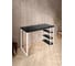 Стол письменный Solarius Loft, 120x60x76.5 см, открытая тумба с тремя полками, компьютерный стол цвета черного оникса с белыми металлическими Лофт ножками stol-tumba-3polki-onix-12060-white 4