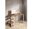 Стол письменный Solarius Loft, 120x60x76.5 см, открытая тумба с тремя полками, компьютерный стол цвета ольхи с белыми металлическими Лофт ножками stol-tumba-3polki-olha-12060-white 1