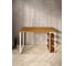 Стол письменный Solarius Loft, 120x60x76.5 см, открытая тумба с тремя полками, компьютерный стол цвета ольхи с белыми металлическими Лофт ножками stol-tumba-3polki-olha-12060-white 3
