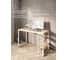 Стол письменный Solarius Loft, 140x60x76.5 см, открытая тумба с тремя полками, компьютерный стол без шлифовки и покраски с белыми металлическими Лофт ножками stol-tumba-3polki-net-14060-white 2