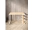 Стол письменный Solarius Loft, 140x60x76.5 см, открытая тумба с тремя полками, компьютерный стол без шлифовки и покраски с белыми металлическими Лофт ножками stol-tumba-3polki-net-14060-white 3