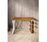 Стол письменный Solarius Loft, 140x60x76.5 см, открытая тумба с тремя полками, компьютерный стол цвета ольхи с белыми металлическими Z-образными ножками stol-tumba-3polki-olha-14060-Z-white 3