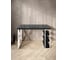 Стол письменный Solarius Loft, 120x60x76.5 см, открытая тумба с тремя полками, компьютерный стол цвета черного оникса с белыми металлическими крестообразными ножками stol-tumba-3polki-onix-12060-krest-white 3