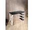 Стол письменный Solarius Loft, 120x60x76.5 см, открытая тумба с тремя полками, компьютерный стол цвета черного оникса с белыми металлическими крестообразными ножками stol-tumba-3polki-onix-12060-krest-white 4