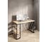 Стол письменный Solarius Loft, 130x60x76.5 см, открытая тумба с тремя полками, компьютерный стол без шлифовки и покраски с черными металлическими Z-образными ножками stol-tumba-3polki-net-13060-Z-black 1