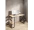 Стол письменный Solarius Loft, 140x60x76.5 см, открытая тумба с тремя полками, компьютерный стол без шлифовки и покраски с черными металлическими крестообразными ножками stol-tumba-3polki-net-14060-krest-black 1