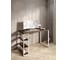 Стол письменный Solarius Loft, 140x60x76.5 см, открытая тумба с тремя полками, компьютерный стол цвета темного дуба с белыми металлическими Лофт ножками stol-tumba-3polki-temd-14060-white 1
