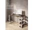 Стол письменный Solarius Loft, 140x60x76.5 см, открытая тумба с тремя полками, компьютерный стол цвета темного дуба с белыми металлическими Лофт ножками stol-tumba-3polki-temd-14060-white 2