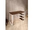 Стол письменный Solarius Loft, 140x60x76.5 см, открытая тумба с тремя полками, компьютерный стол цвета темного дуба с белыми металлическими Лофт ножками stol-tumba-3polki-temd-14060-white 4