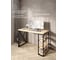 Стол письменный Solarius Loft, 130x60x76.5 см, открытая тумба с тремя полками, компьютерный стол без шлифовки и покраски с черными металлическими крестообразными ножками stol-tumba-3polki-net-13060-krest-black 2