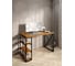 Стол письменный Solarius Loft, 140x60x76.5 см, открытая тумба с тремя полками, компьютерный стол цвета ольхи с черными металлическими крестообразными ножками stol-tumba-3polki-olha-14060-krest-black 1