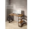 Стол письменный Solarius Loft, 140x60x76.5 см, открытая тумба с тремя полками, компьютерный стол цвета ольхи с черными металлическими крестообразными ножками stol-tumba-3polki-olha-14060-krest-black 2