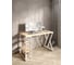 Стол письменный Solarius Loft, 130x60x76.5 см, открытая тумба с тремя полками, компьютерный стол без шлифовки и покраски с белыми металлическими Z-образными ножками stol-tumba-3polki-net-13060-Z-white 1