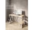 Стол письменный Solarius Loft, 130x60x76.5 см, открытая тумба с тремя полками, компьютерный стол без шлифовки и покраски с белыми металлическими Z-образными ножками stol-tumba-3polki-net-13060-Z-white 2