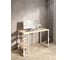 Стол письменный Solarius Loft, 130x60x76.5 см, открытая тумба с тремя полками, компьютерный стол без шлифовки и покраски с белыми металлическими Лофт ножками stol-tumba-3polki-net-13060-white 1