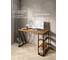 Стол письменный Solarius Loft, 140x60x76.5 см, открытая тумба с тремя полками, компьютерный стол цвета ольхи с черными металлическими Z-образными ножками stol-tumba-3polki-olha-14060-Z-black 2