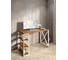 Стол письменный Solarius Loft, 140x60x76.5 см, открытая тумба с тремя полками, компьютерный стол цвета ольхи с белыми металлическими крестообразными ножками stol-tumba-3polki-olha-14060-krest-white 1