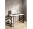 Стол письменный Solarius Loft, 140x60x76.5 см, открытая тумба с тремя полками, компьютерный стол белого цвета с черными металлическими Лофт ножками stol-tumba-3polki-bel-14060-black 1