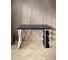 Стол письменный Solarius Loft, 90x60x76.5 см, открытая тумба с тремя полками, компьютерный стол цвета черного оникса с белыми металлическими Z-образными ножками stol-tumba-3polki-onix-9060-Z-white 3