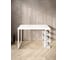 Стол письменный Solarius Loft, 90x60x76.5 см, открытая тумба с тремя полками, компьютерный стол белого цвета с белыми металлическими Лофт ножками stol-tumba-3polki-bel-9060-white 3