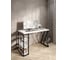 Стол письменный Solarius Loft, 90x60x76.5 см, открытая тумба с тремя полками, компьютерный стол белого цвета с черными металлическими Z-образными ножками stol-tumba-3polki-bel-9060-Z-black 1
