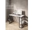 Стол письменный Solarius Loft, 90x60x76.5 см, открытая тумба с тремя полками, компьютерный стол белого цвета с черными металлическими Z-образными ножками stol-tumba-3polki-bel-9060-Z-black 2