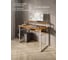 Стол компьютерный Solarius Loft, 130x60 см, с подставкой под монитор и полкой под столешницей, цвета ольхи с белым металлическим каркасом stol-podstavka-polka-olha-13060-white 2