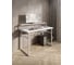 Стол компьютерный Solarius Loft, 140x60 см, с подставкой под монитор и полкой под столешницей, белого цвета с белым металлическим каркасом stol-podstavka-polka-bel-14060-white 1