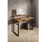 Стол компьютерный Solarius Loft, 130x60 см, с подставкой под монитор и полкой под столешницей, цвета ольхи с черным металлическим каркасом stol-podstavka-polka-olha-13060-black 1
