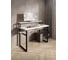Стол компьютерный Solarius Loft, 140x60 см, с подставкой под монитор и полкой под столешницей, белого цвета с черным металлическим каркасом stol-podstavka-polka-bel-14060-black 1