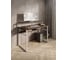 Стол компьютерный Solarius Loft, 140x60 см, с подставкой под монитор и полкой под столешницей, цвета темного дуба с белым металлическим каркасом stol-podstavka-polka-temd-14060-white 1