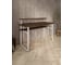 Стол компьютерный Solarius Loft, 130x60 см, с подставкой под монитор и полкой под столешницей, цвета темного дуба с белым металлическим каркасом stol-podstavka-polka-temd-13060-white 4