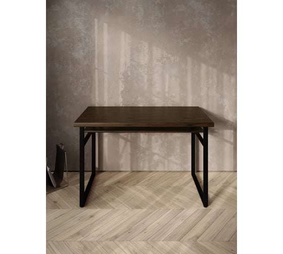 Стол компьютерный Solarius Loft, 140x60 см, с полкой под столешницей, цвета венге с черным металлическим каркасом stol-polka-ven-14060-black