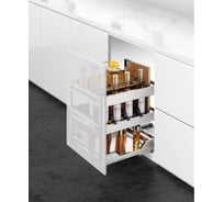 Выдвижная многофункциональная корзина Mebax 3 уровня, напр. нижние, (сталь) +Oil pot, модуль 350мм, 425х300х457, 00-00003258