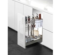 Выдвижная многофункциональная корзина Mebax 2 уровня, шар.направл. (хром. железо) модуль 150мм, 430х110х440, 00-00003279