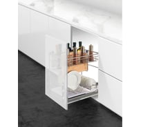 Выдвижная многофункциональная корзина Mebax 2 уровня, напр. нижние, (хр.железо/пластик) модуль 350мм, 450х300х465, 00-00003263