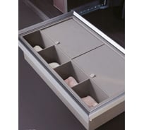 Выдвижная корзина для белья Mebax, направл. с доводчиком (иск.кожа) темный серый, модуль 900мм, 854х473х180, 00-00003340