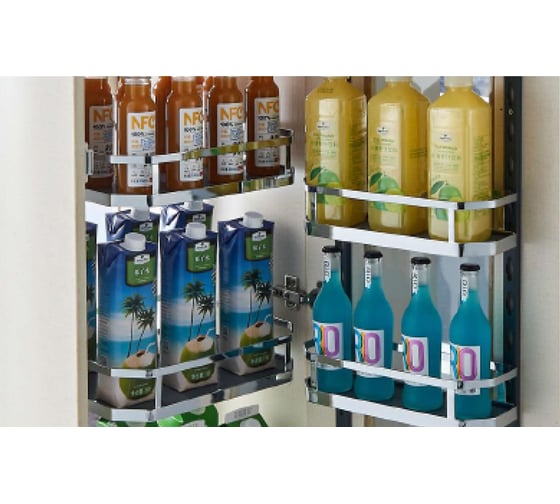 Выдвижная колонна Mebax 5 корзин + навесные 5 корзин мм, (хром. железо) модуль 450мм, 520х414х(1600-1900) мм 00-00003227