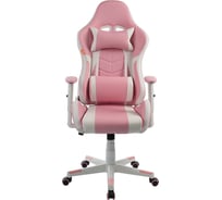 Кресло игровое Filum крестовина из металла/хром, спинка/сиденье экокожа, газлифт 100мм, колеса пластик с розовой окантовкой FL-CH-G-030