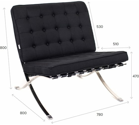 Диван Everprof Barcelona-1 ткань черный EP-01C Fabric Black