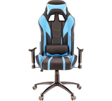 Кресло EVERPROF экокожа голубой/черный Lotus S16 Blue