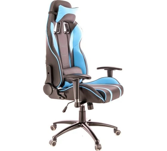 Кресло EVERPROF экокожа голубой/черный Lotus S16 Blue