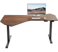 Стол компьютерный с электроприводом EUREKA Fan shaped, 178x117, орех ERK-EDI-FS-WN