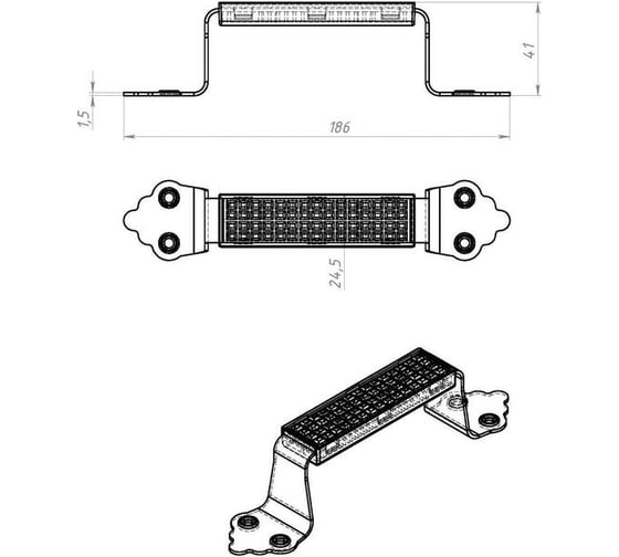 Ручка-скоба ТУНДРА РС-100-5 цинк, 1 шт 5299289