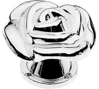 Ручка-кнопка TUNDRA Rose 01, белая с серебряным 4647189