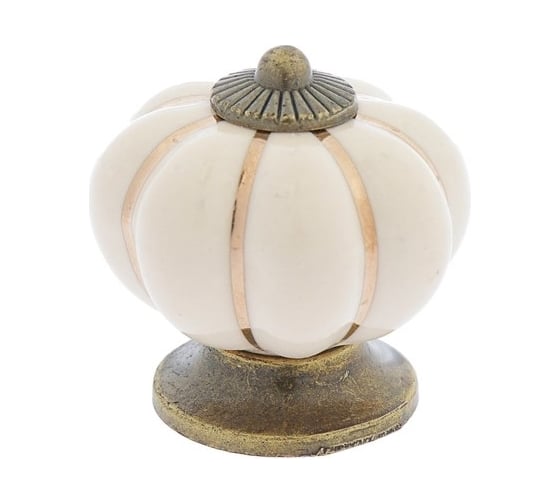 Ручка-кнопка ТУНДРА Ceramics 001, керамическая, бежевая 4320358
