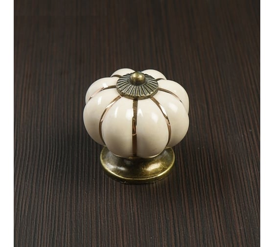 Ручка-кнопка ТУНДРА Ceramics 001, керамическая, бежевая 4320358