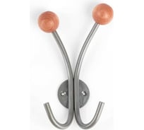 Настенная вешалка Трибатрон НВд-2 алюминиевый металлик с деревянными шариками 87491