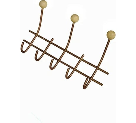 Настенная вешалка Трибатрон НВд-2-5 бронзовый металлик с деревянными шариками 87615
