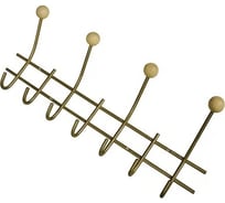 Настенная вешалка Трибатрон НВд-2-7 золотой металлик с деревянными шариками 87624